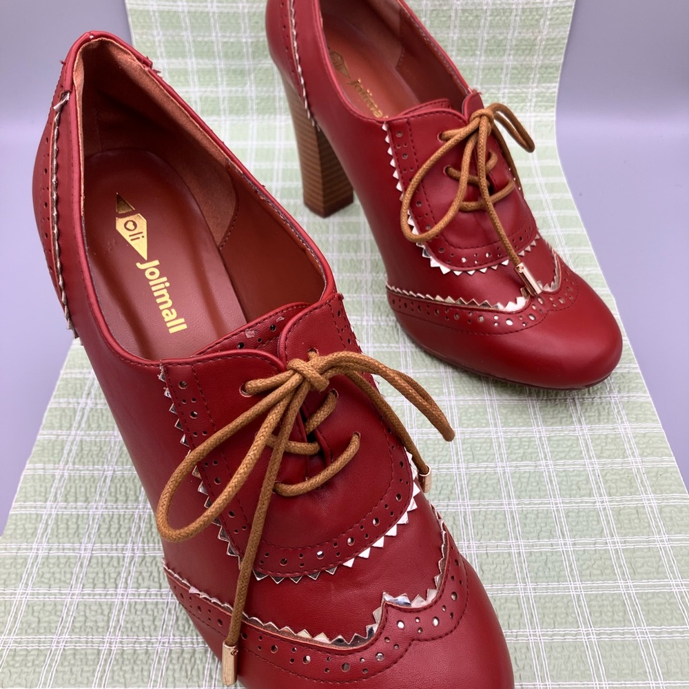 Joli Jolimall lace up Oxford vintage style heels